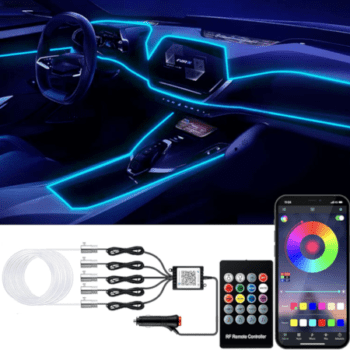 Car LED Interior Strip Ambient Lighting Kit – 12v – 5 In 1