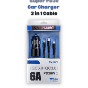 Super PD30W USB C Car Charger, PD 3.0 & 2.4A Dual Port Fast Charging Car Adapter QC 3.0