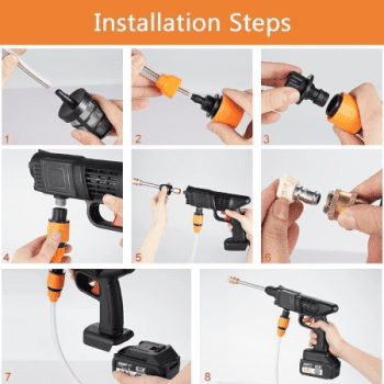 Rechargeable Lithium Battery Cordless High Pressure Car Cleaning Washer - Image 5