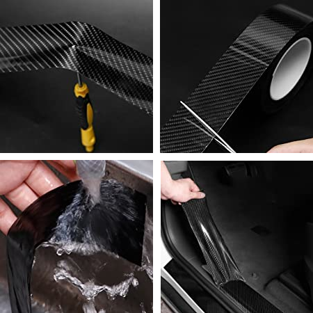 Nano Carbon Fiber Car Adhesive Tapes Waterproof Protection Film – Black - Image 2
