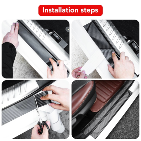 Nano Carbon Fiber Car Adhesive Tapes Waterproof Protection Film – Black - Image 3