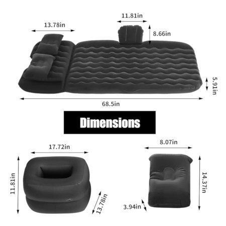 Inflatable Car Mattress Travel Bed- XL – 130x15x80cm - Image 3