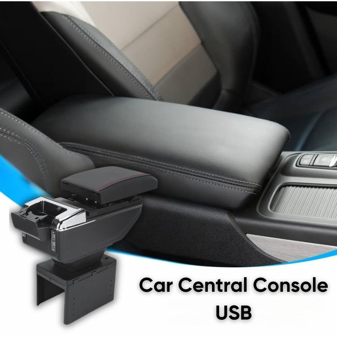 Car Central Console Armrest Interior Storage Box with USB - Image 2