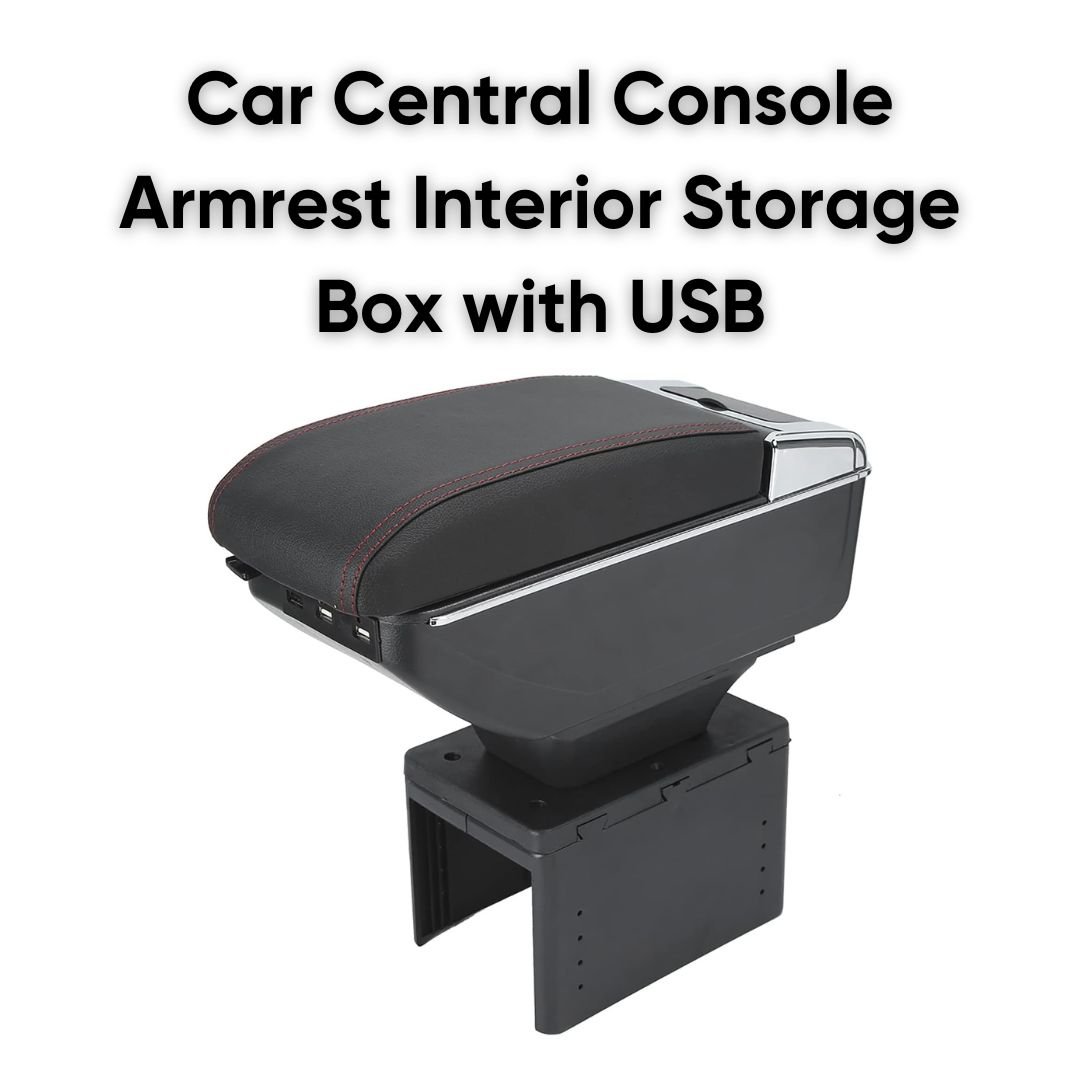Car Central Console Armrest Interior Storage Box with USB