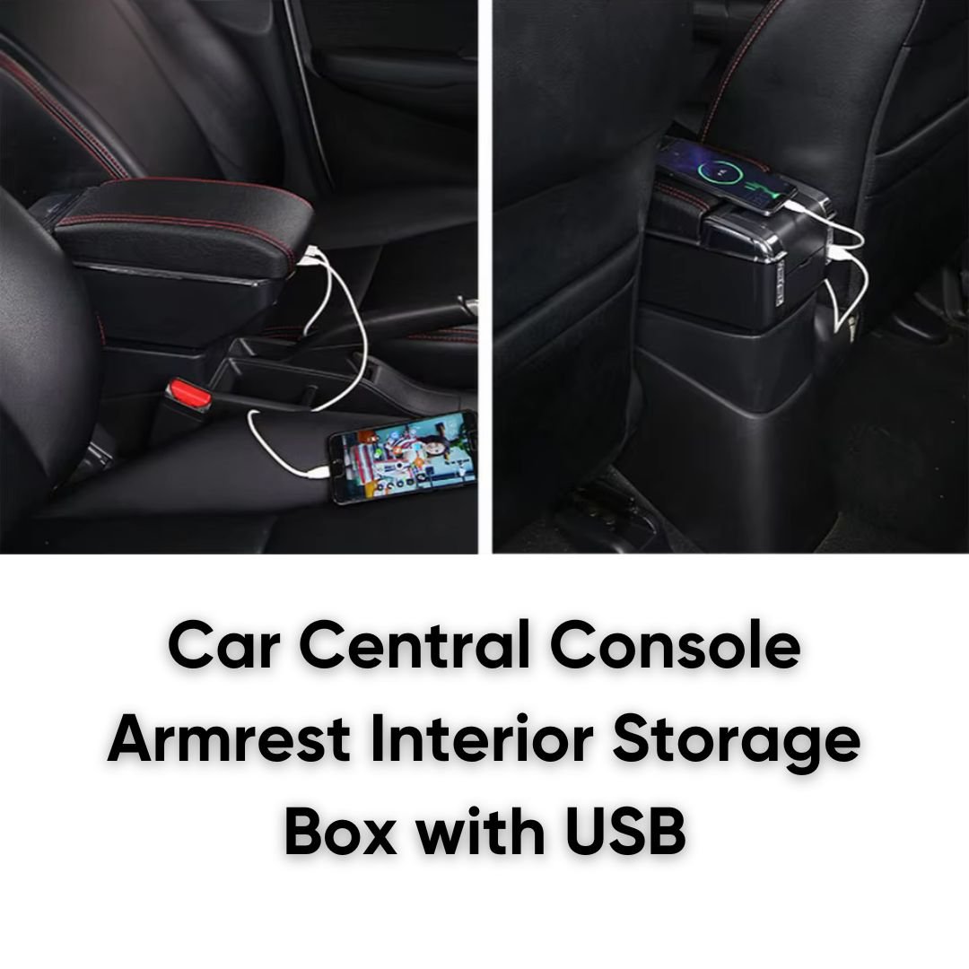 Car Central Console Armrest Interior Storage Box with USB - Image 9