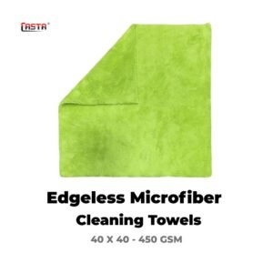 CASTA Edgeless Microfiber Cleaning Towels (40×40) 450 GSM – Green
