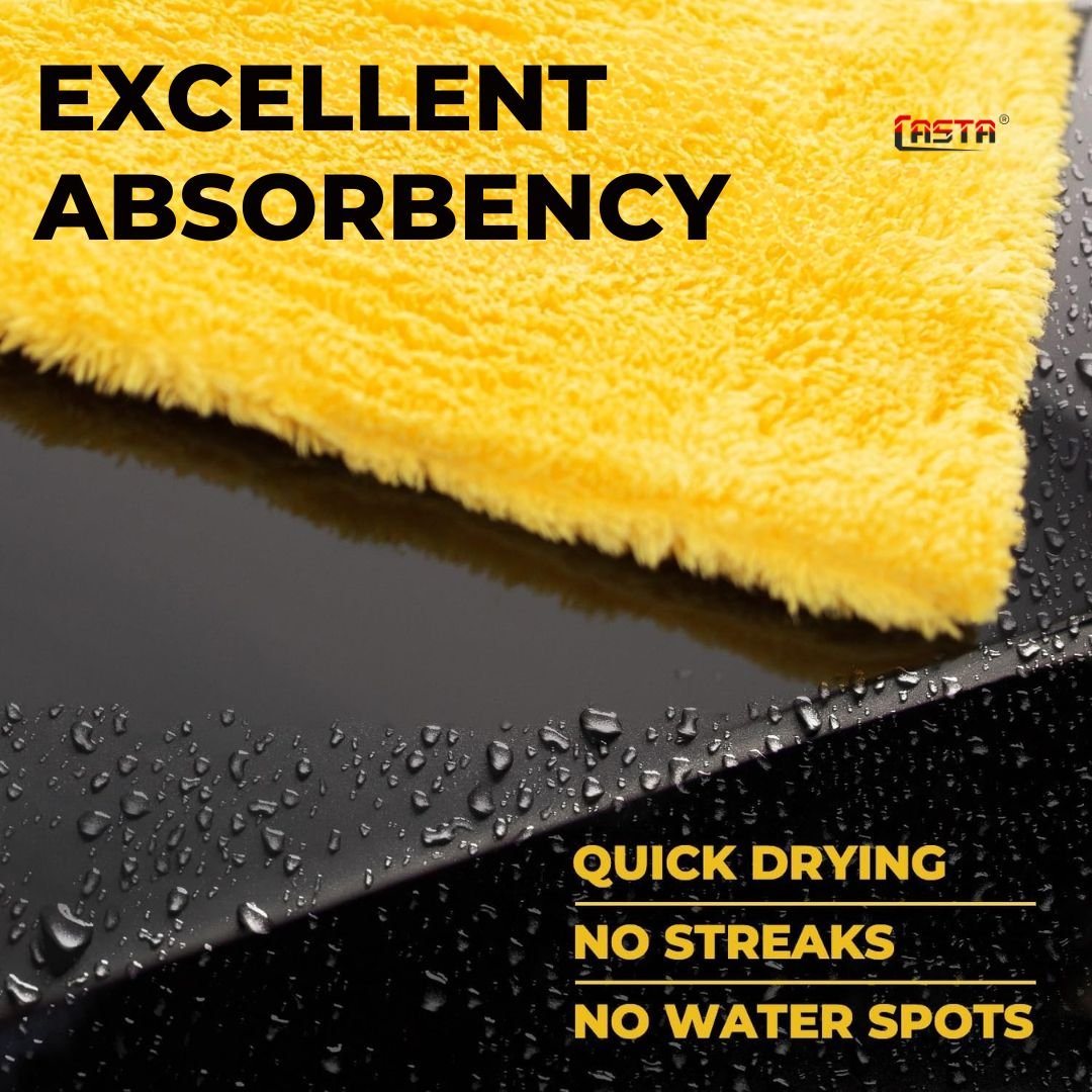 CASTA Edgeless Microfiber Cleaning Towels (40×40) 450 GSM – Yellow - Image 5