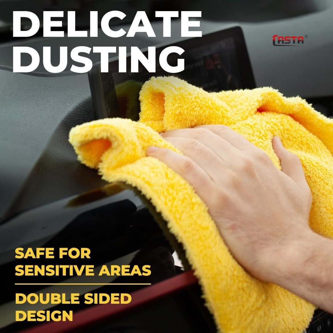 CASTA Edgeless Microfiber Cleaning Towels (40×40) 450 GSM – Yellow - Image 6
