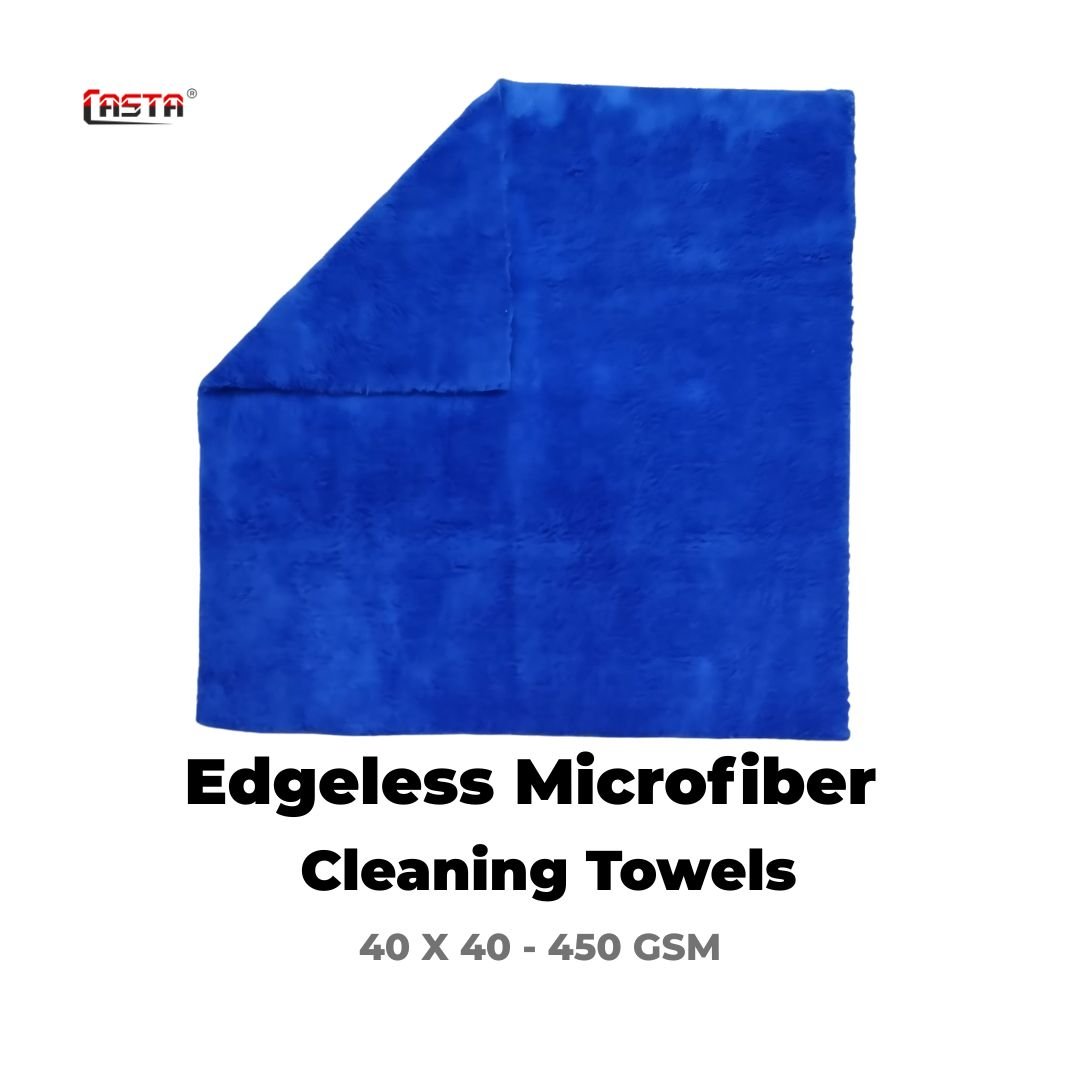 CASTA Edgeless Microfiber Cleaning Towels (40×40) 450 GSM – Blue