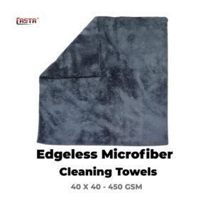 CASTA Edgeless Microfiber Cleaning Towels (40×40) 450 GSM – Grey