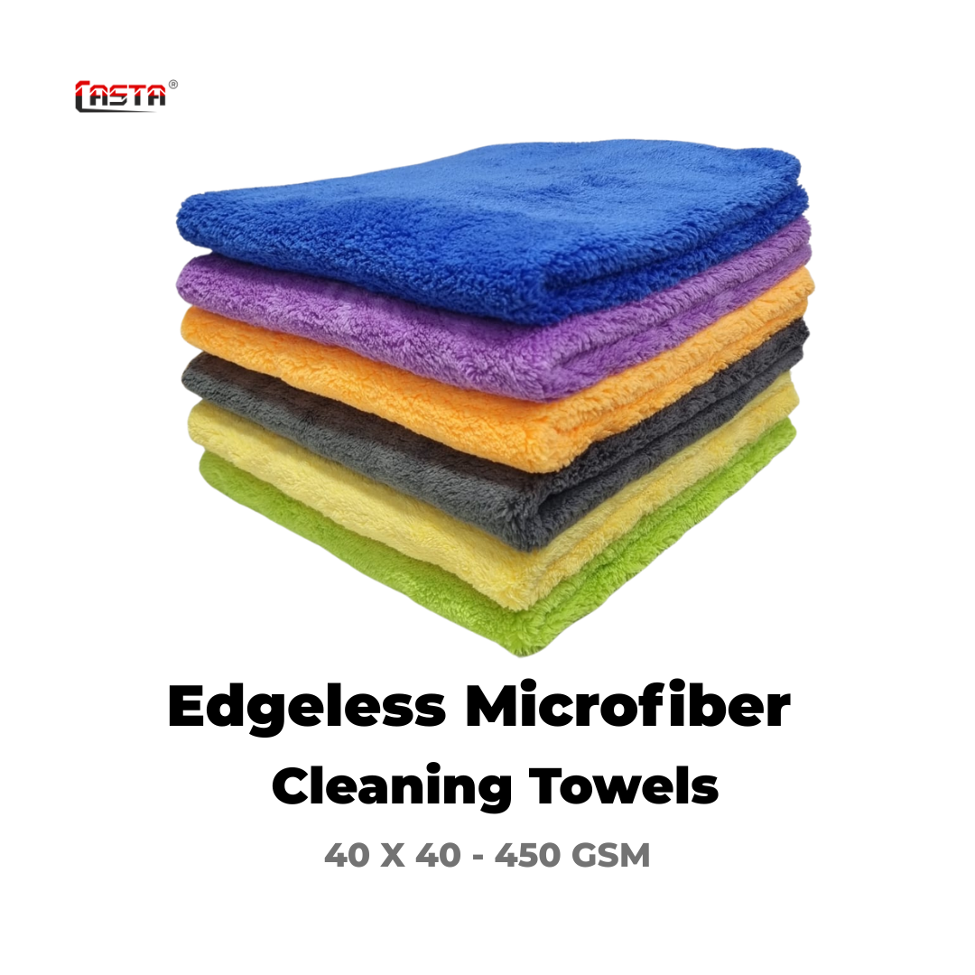 CASTA Edgeless Microfiber Cleaning Towels (40×40) 450 GSM – Yellow - Image 3
