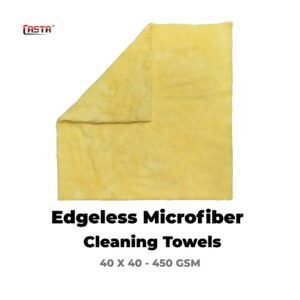 CASTA Edgeless Microfiber Cleaning Towels (40×40) 450 GSM – Yellow