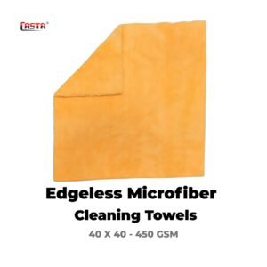 CASTA Edgeless Microfiber Cleaning Towels (40×40) 450 GSM – Orange