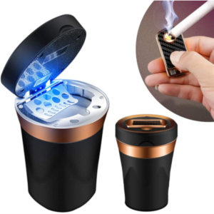 Car Ceramic Ashtray with Detachable Solar Energy Lighter