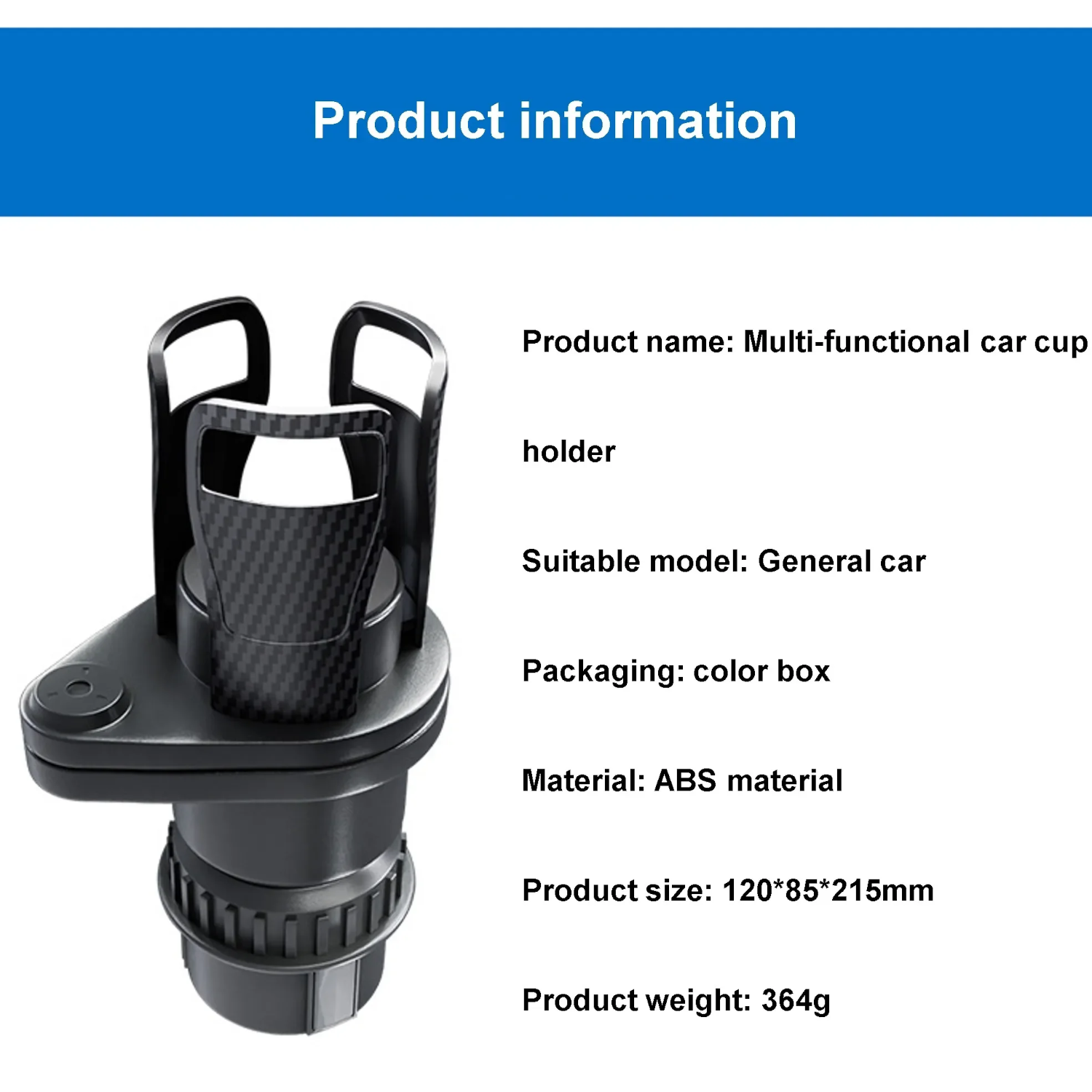 2 IN 1 Multifunctional Car Cup Holder – Expandable – Rotating - Image 7