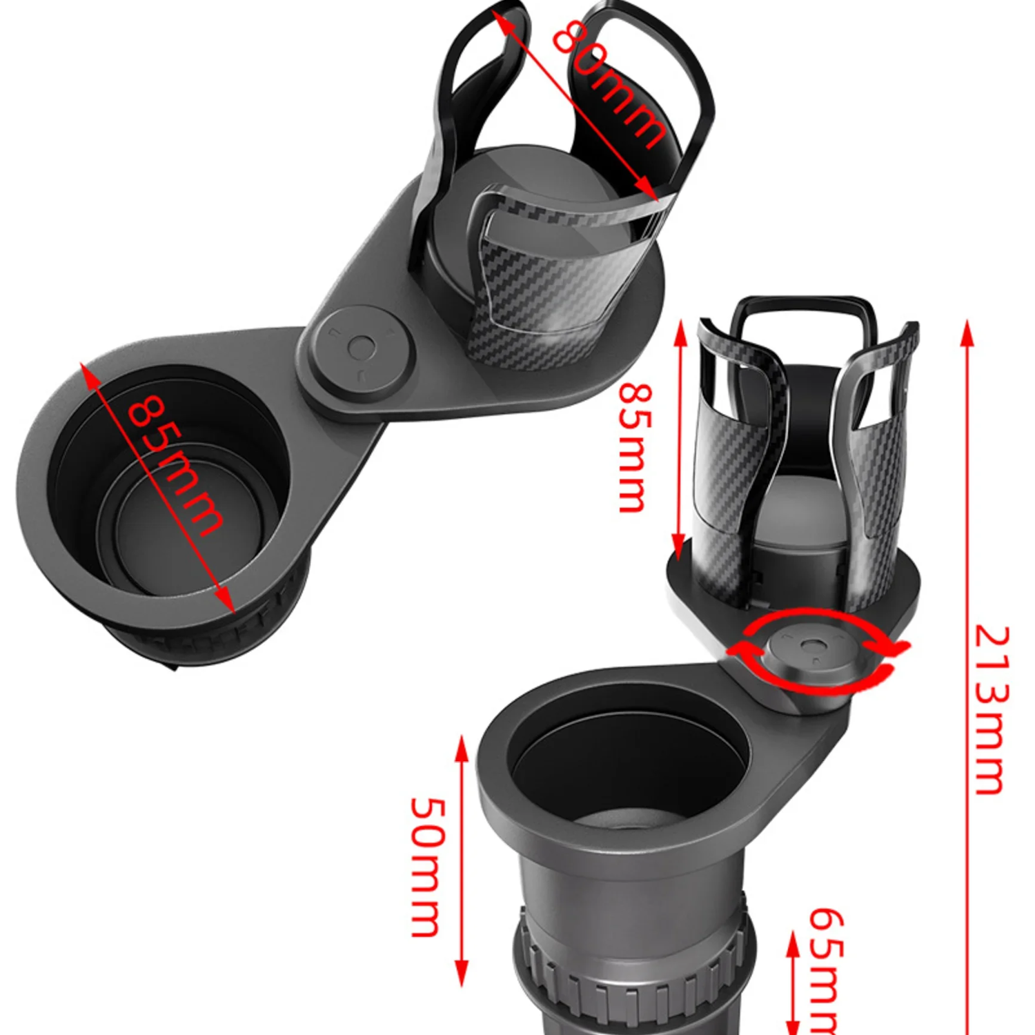 2 IN 1 Multifunctional Car Cup Holder – Expandable – Rotating - Image 6