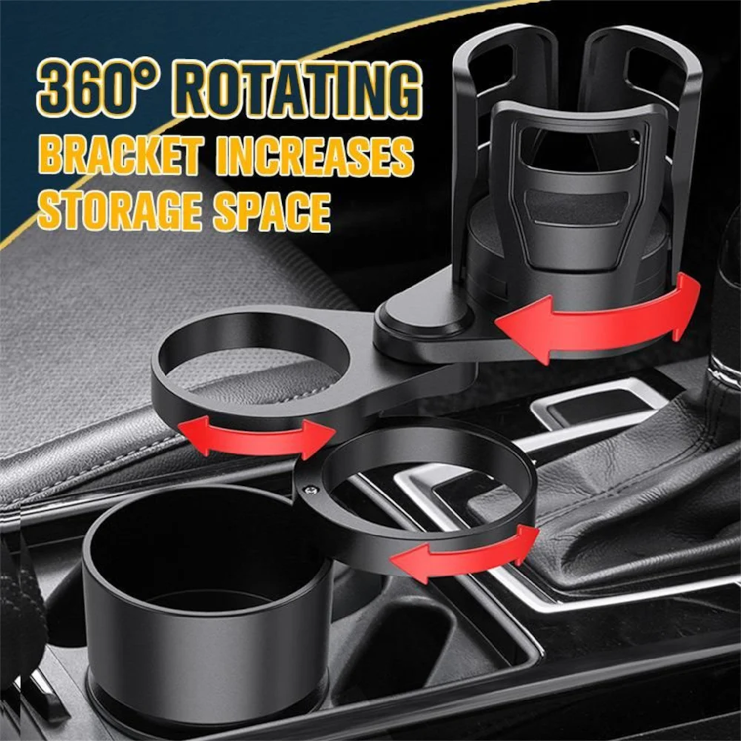 2 IN 1 Multifunctional Car Cup Holder – Expandable – Rotating - Image 5