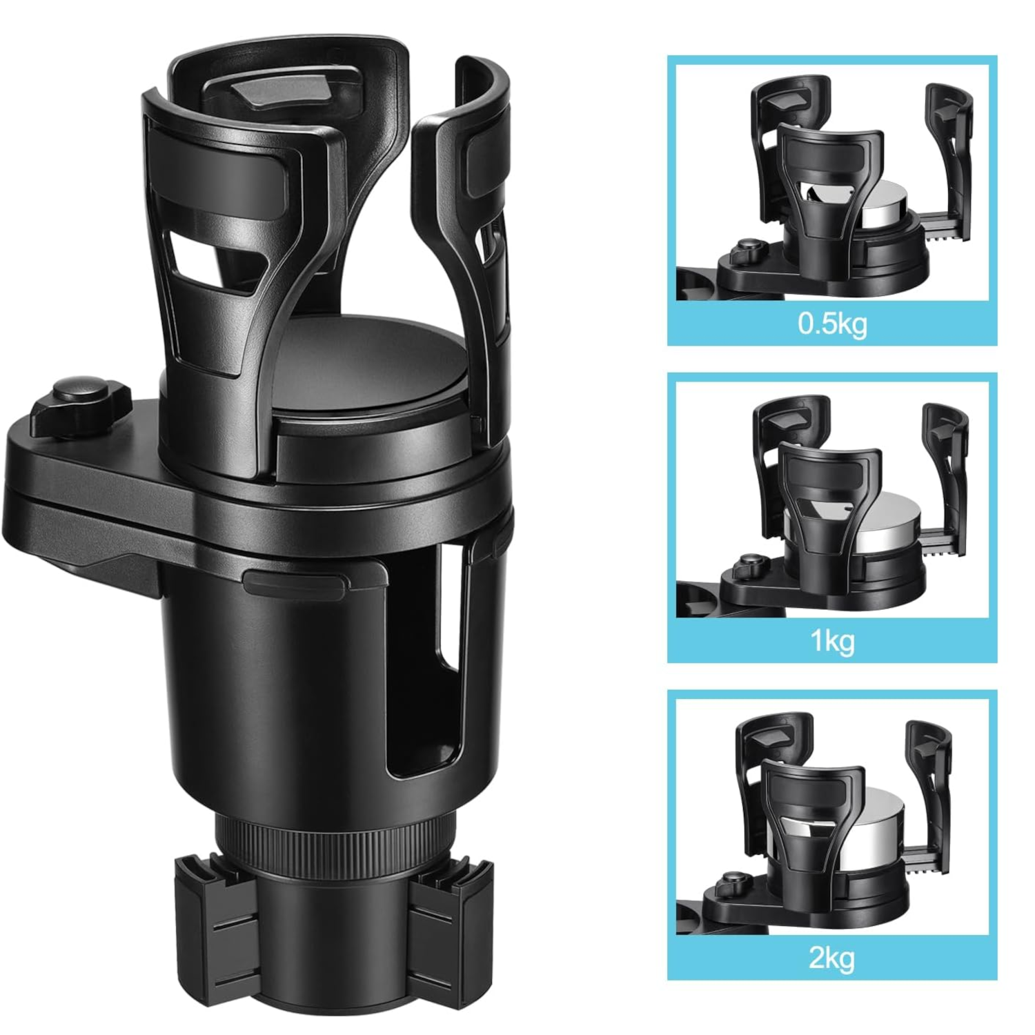 2 IN 1 Multifunctional Car Cup Holder – Expandable – Rotating - Image 3