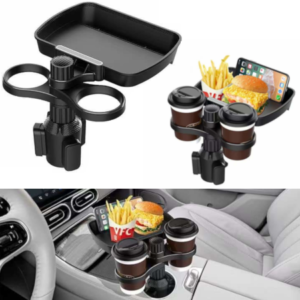 Car Cup Double Drink Holder With Food Tray Expander