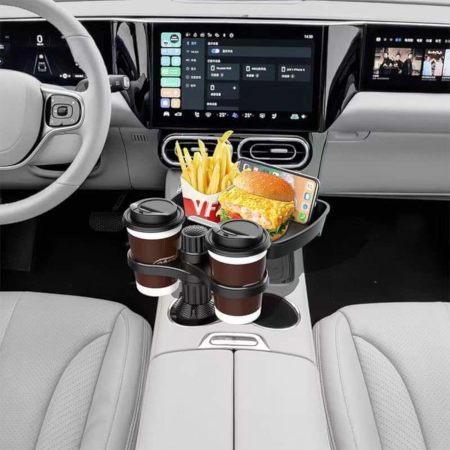 Car Cup Double Drink Holder With Food Tray Expander - Image 3