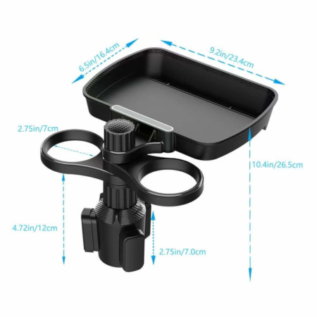 Car Cup Double Drink Holder With Food Tray Expander - Image 5