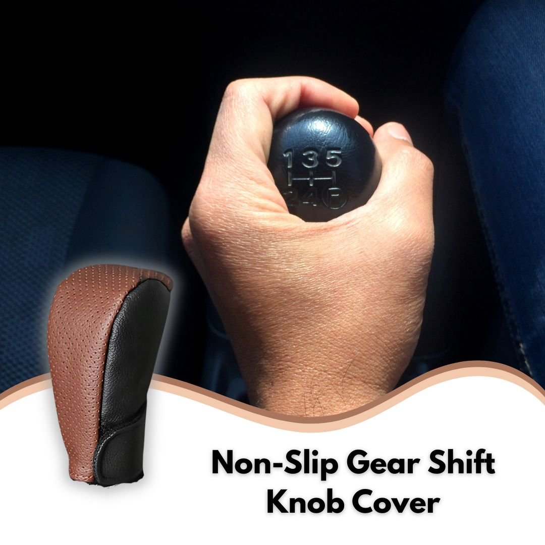 Car Non-Slip PU Leather Gear Shift Knob Cover - Image 2