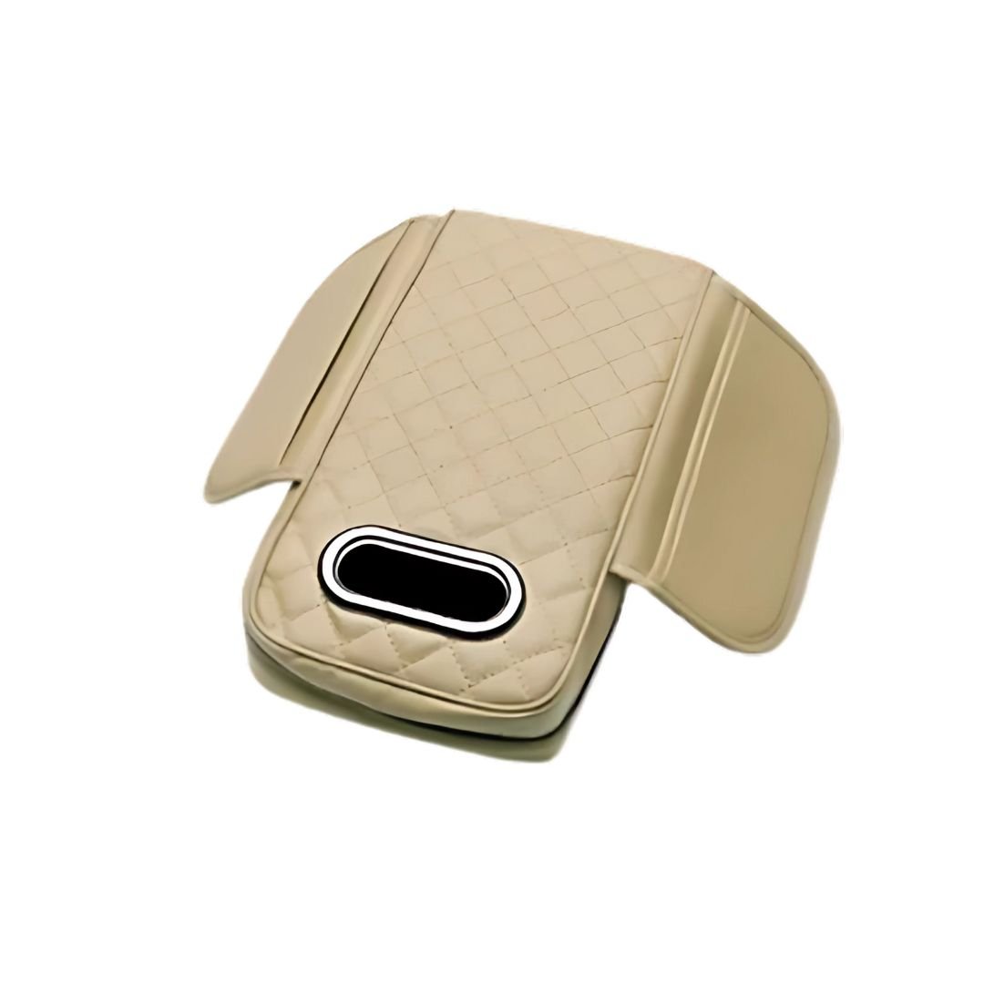 Car Center Console Armrest Cushion with Tissue Box Holder – Beige