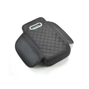Car Center Console Armrest Cushion with Tissue Box Holder – Black