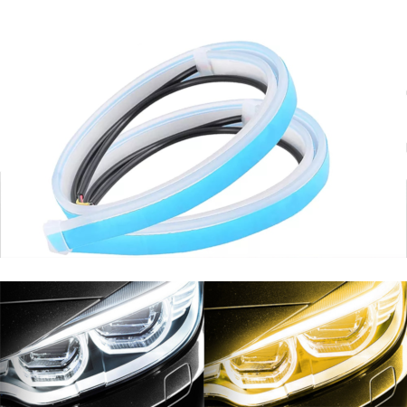 Drl Led Car Headlight Eyebrows Light With Running Turn Signal.