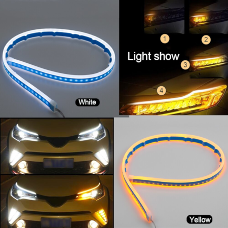 Drl Led Car Headlight Eyebrows Light With Running Turn Signal. - Image 3