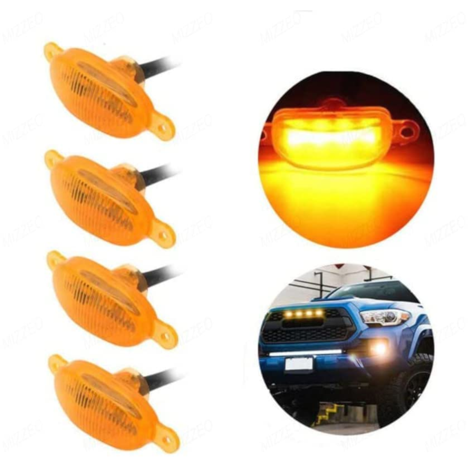 Car Amber Front Grill LED Lights