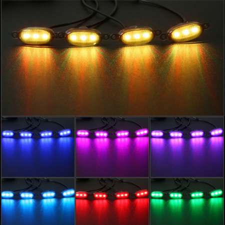 Led 7 Color Grill Lights 4Pcs Smoke Lens Smartphone APP Control/Music/Timing/Flashing Strobe Modes - Image 4