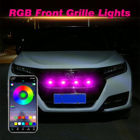 Led 7 Color Grill Lights 4Pcs Smoke Lens Smartphone APP Control/Music/Timing/Flashing Strobe Modes - Image 5