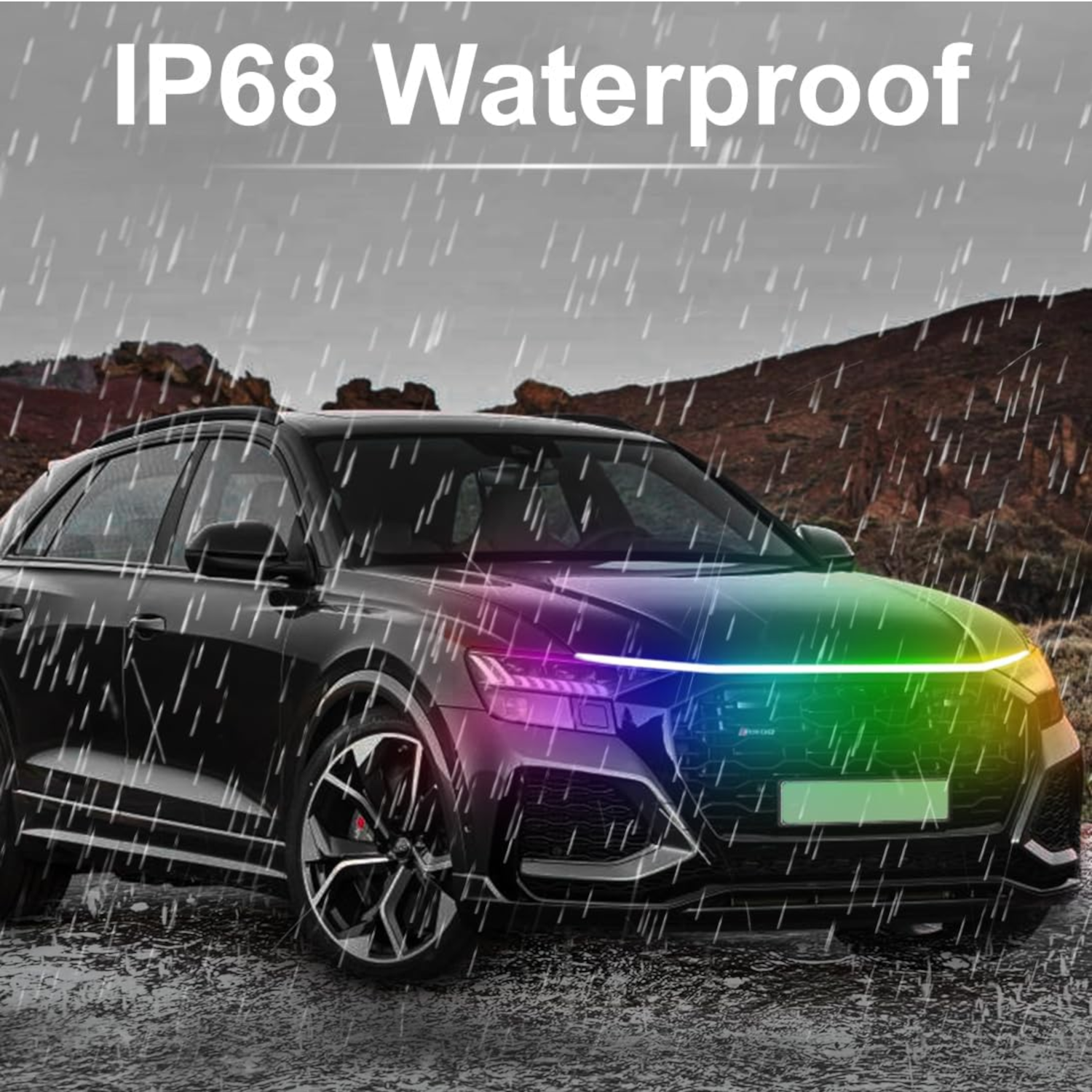 Dynamic Multi Color LED Car Hood Strip Lights – 12V - Image 3