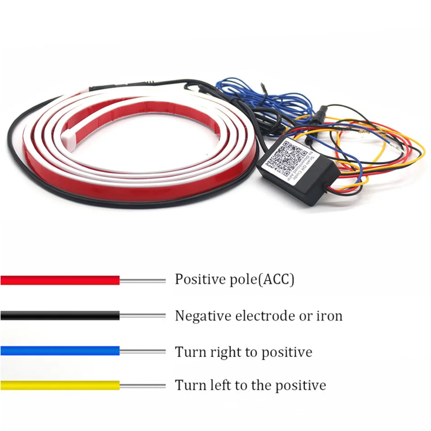 Dynamic Multi Color LED Car Hood Strip Lights – 12V - Image 9