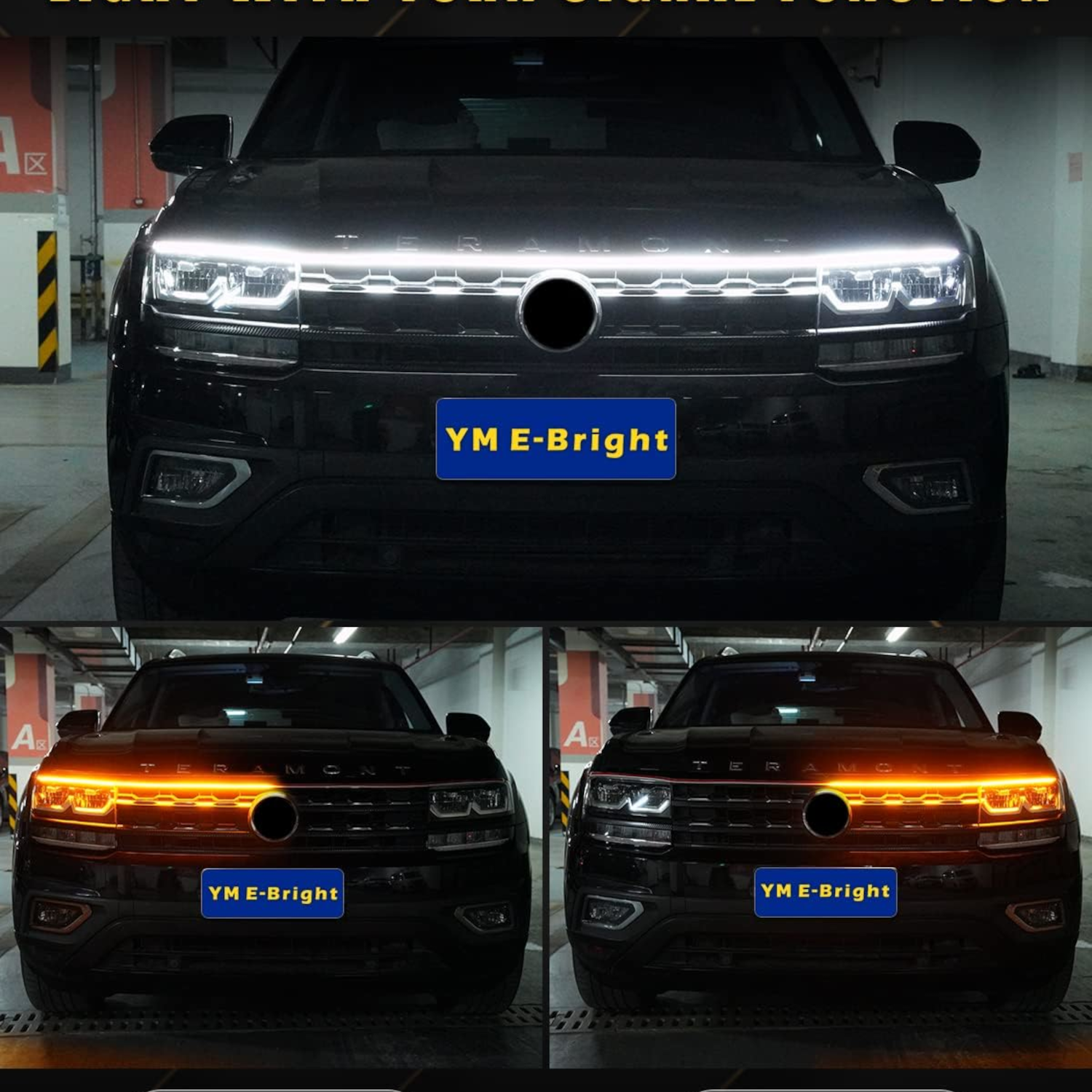 Dynamic White Amber LED Car Hood Strip Lights – 12V - Image 5