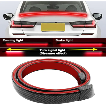 130cm Flexible Car Rear Spoiler Light LED Strip BrakeTurn Signal Running DRL. - Image 5