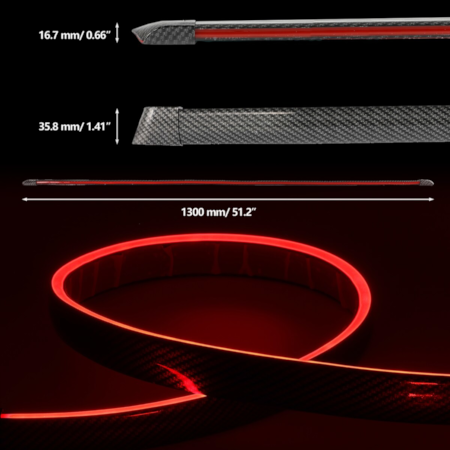 130cm Flexible Car Rear Spoiler Light LED Strip BrakeTurn Signal Running DRL. - Image 9