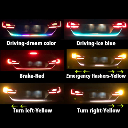 Dream Color Car Exterior Trunk LED Flow Strip Light – 120 cm - Image 4