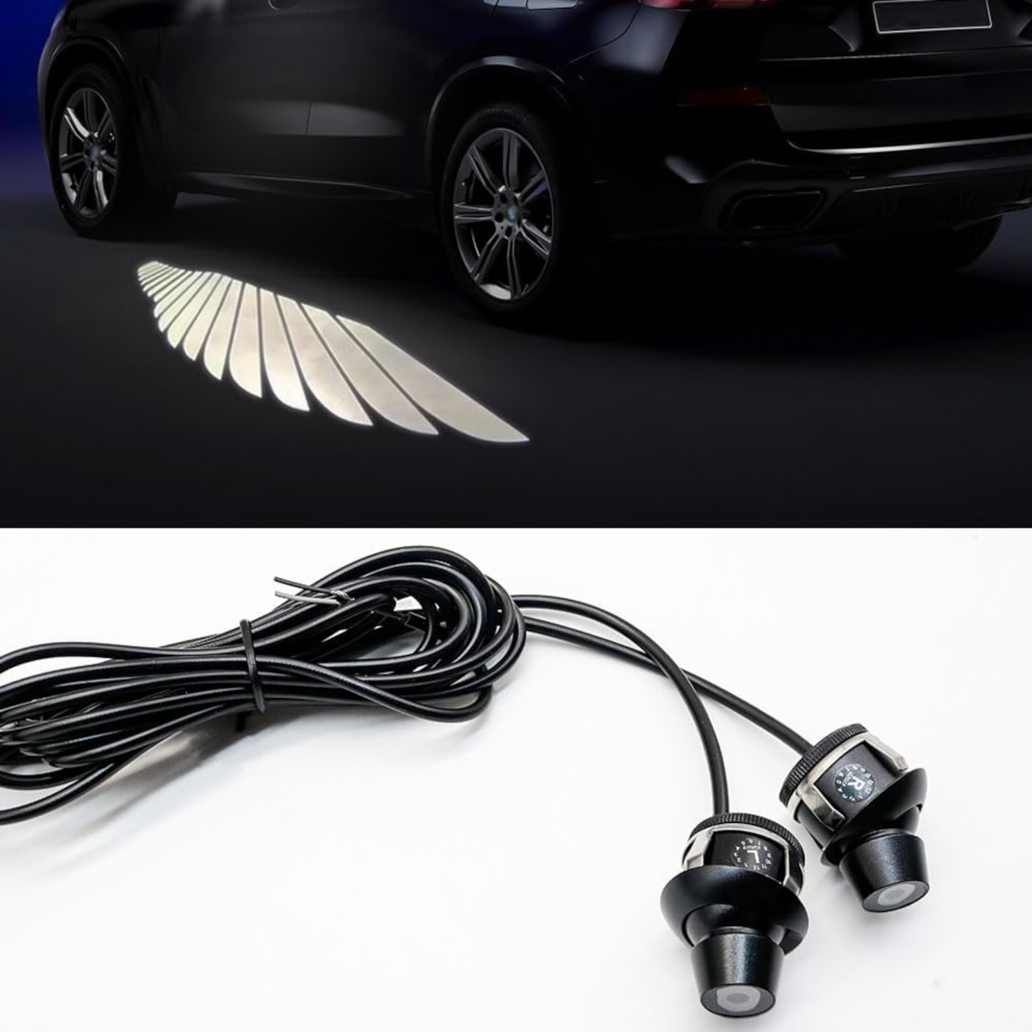 Car Side Rearview Mirror Dynamic Angel Wings Projection Light - Image 9