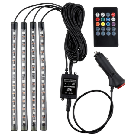 48 LED (4×12) Car Interior Atmosphere Light With Wireless Remote/Voice Control - Image 2