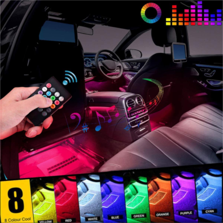 48 LED (4×12) Car Interior Atmosphere Light With Wireless Remote/Voice Control - Image 3