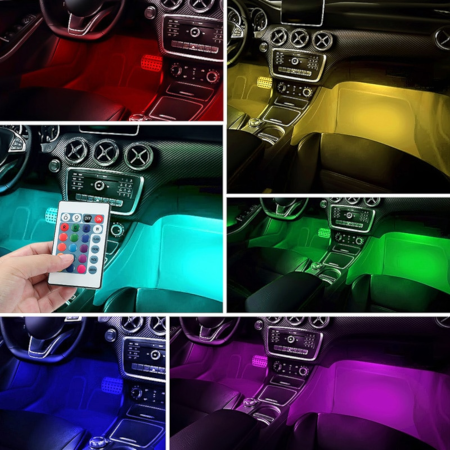 48 LED (4×12) Car Interior Atmosphere Light With Wireless Remote/Voice Control - Image 6
