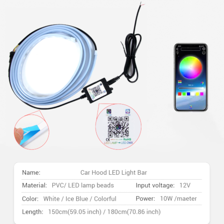 Car LED Multi Color Hood Light – Waterproof – Flexible – APP Control - Image 2