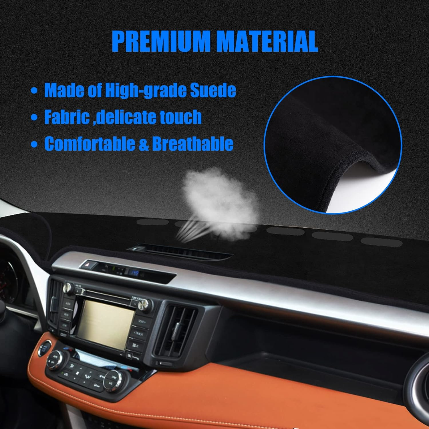 Daihatsu Mira 2013-2020 Dashboard Mat – Suede Nonslip Velvet Fur - Image 8