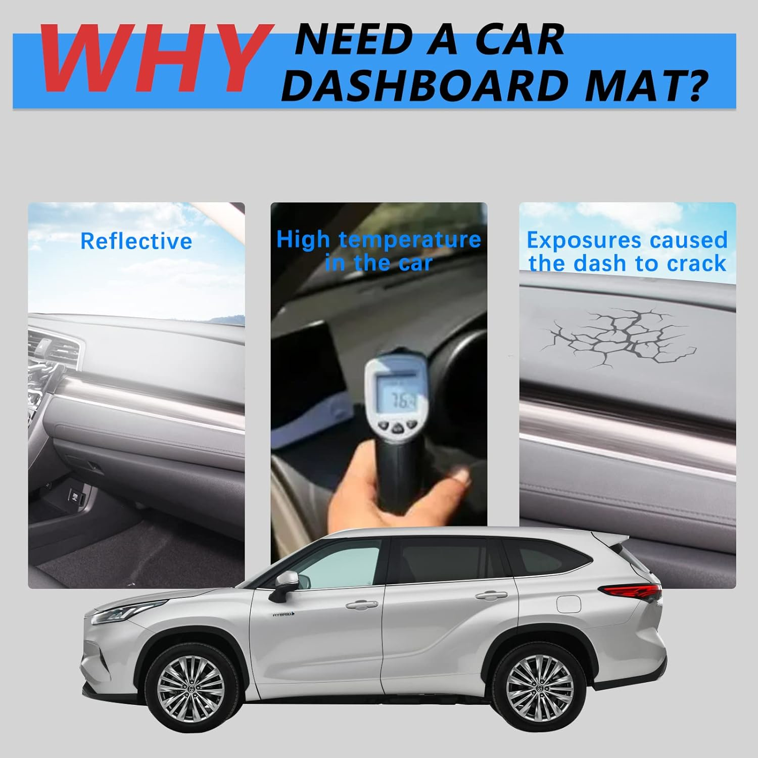 Daihatsu Mira 2013-2020 Dashboard Mat – Suede Nonslip Velvet Fur - Image 9