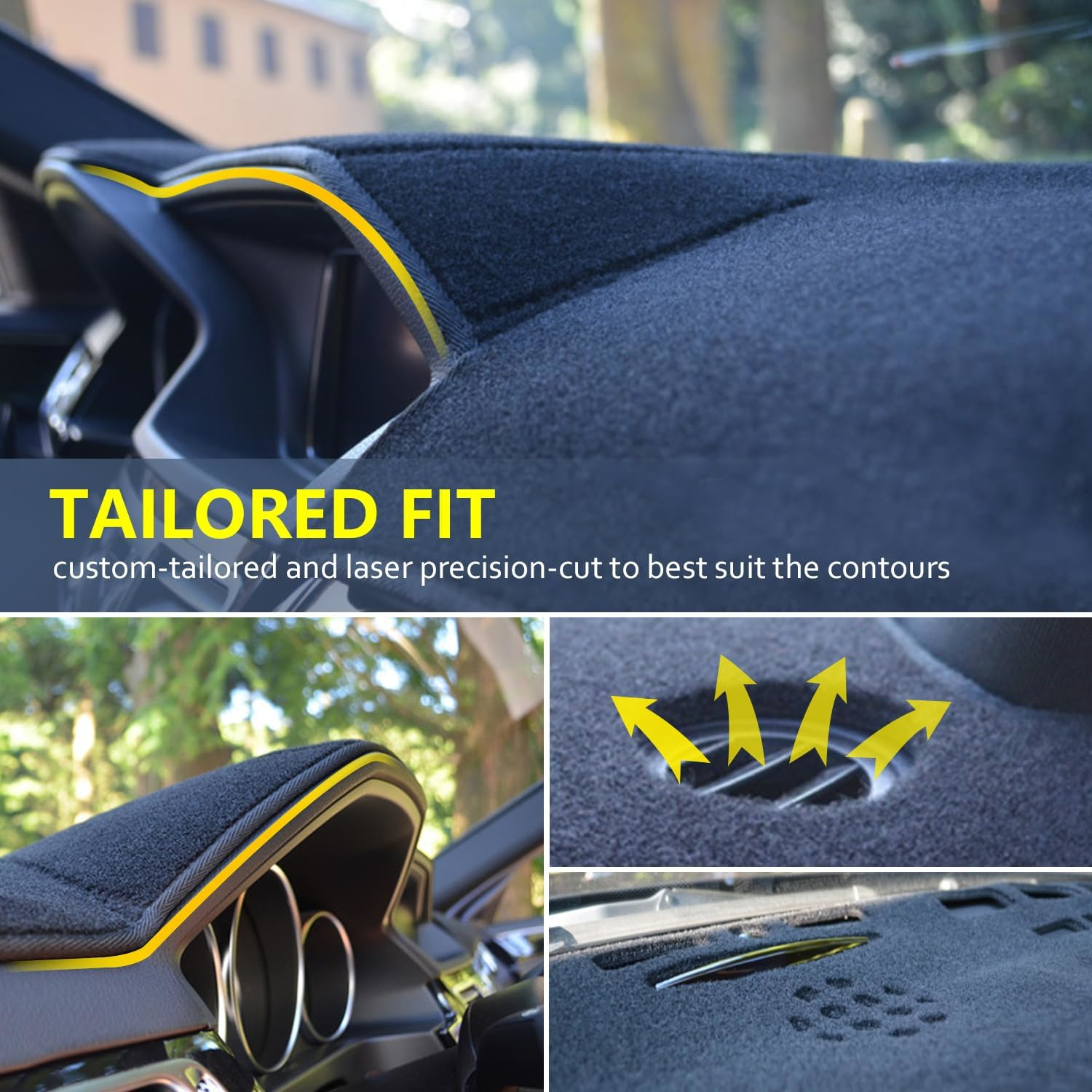 Daihatsu Mira 2013-2020 Dashboard Mat – Suede Nonslip Velvet Fur - Image 3