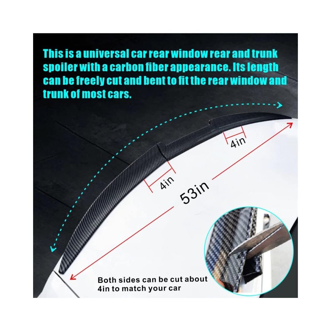 3 Pcs Rear Car Trunk Spoiler Lip -Black - Image 9