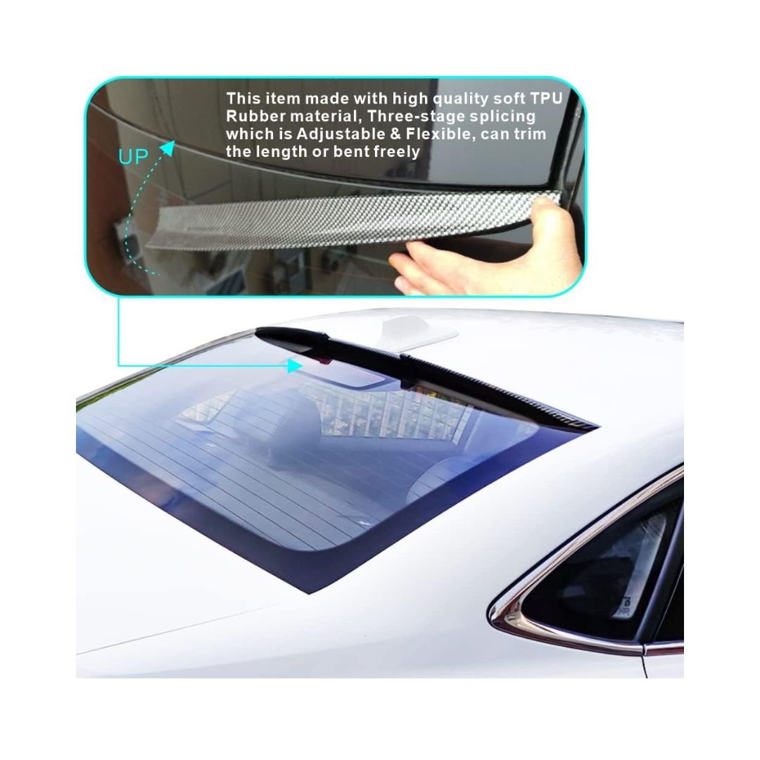 3 Pcs Rear Car Trunk Spoiler Lip -Carbon - Image 5