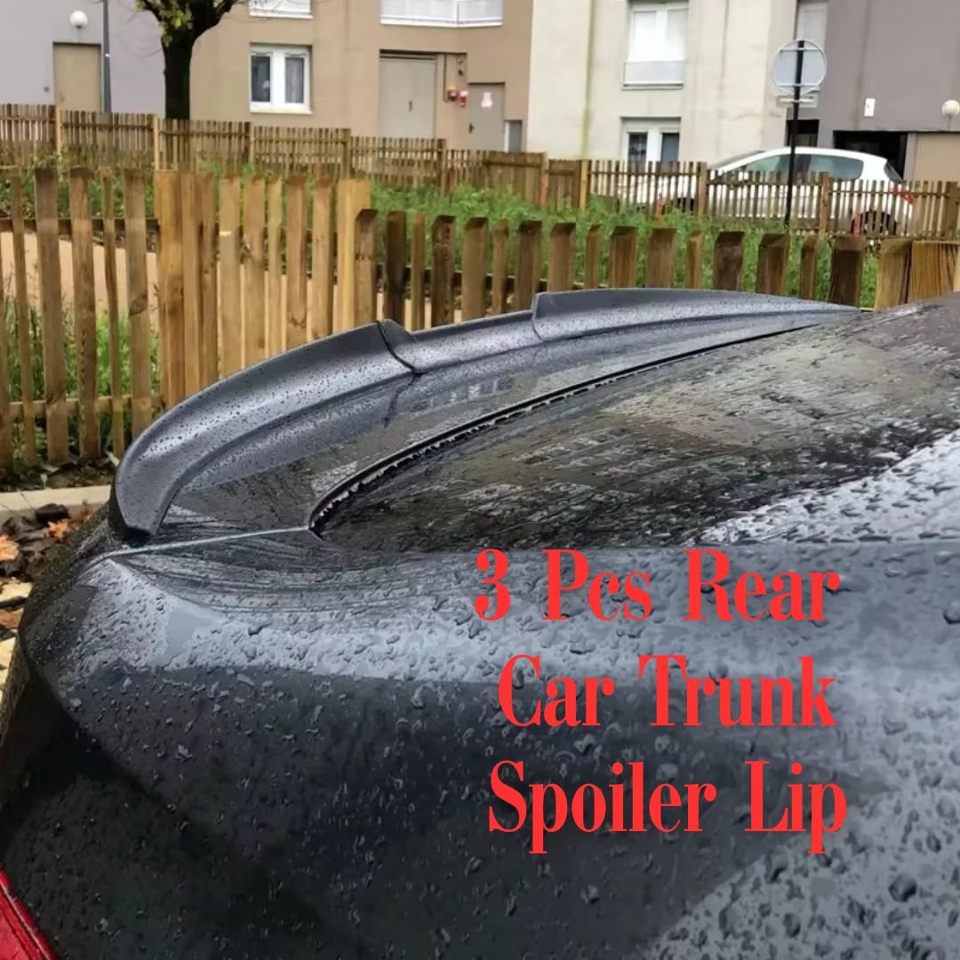 3 Pcs Rear Car Trunk Spoiler Lip -Black - Image 6